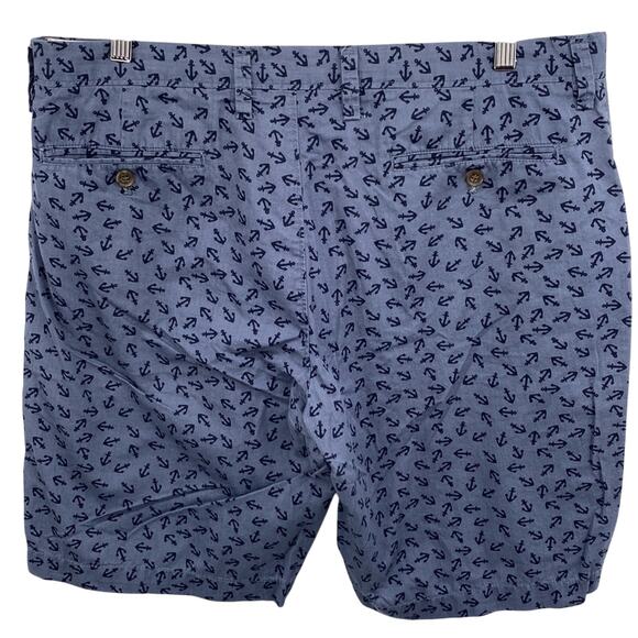 J CREW Blue Anchors Print Cotton Shorts Size 36 Inseam 10" - Picture 2 of 5